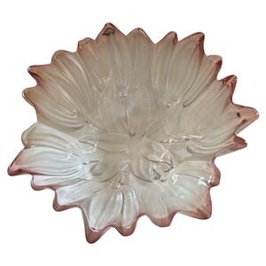 Mikasa‎ Waltherglas Pink Tulip Large Hostess Bowl 11 Inch Germany Vintage 80s